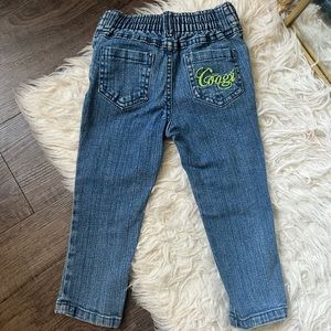 Vintage coogi 2T jeans embroidered children toddlers green VTG girls EUC